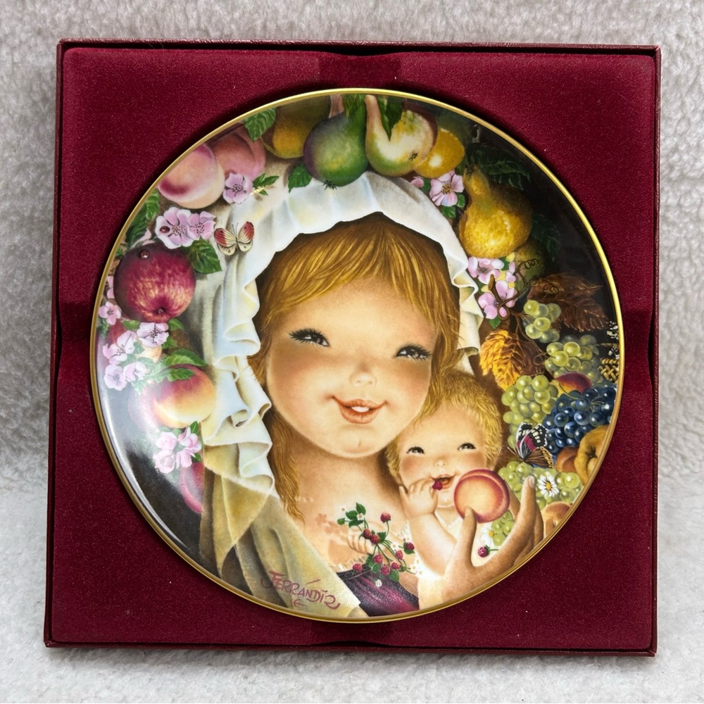Jerrandine Schmid "Orchard Mother & Child" 1977 Italy West Germany 10" plate